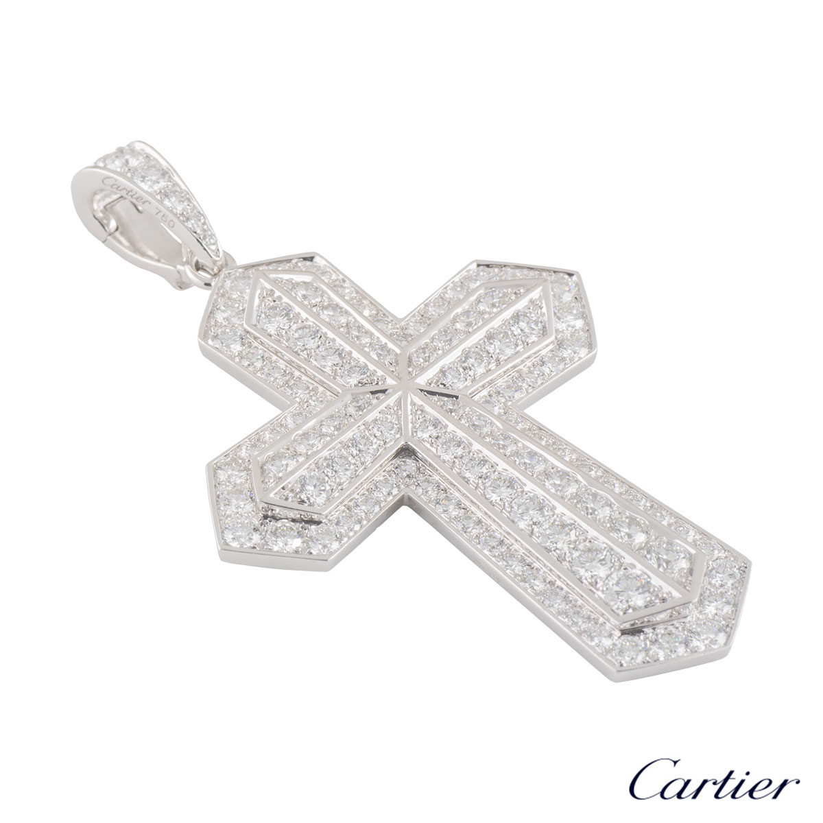 cartier diamond cross necklace